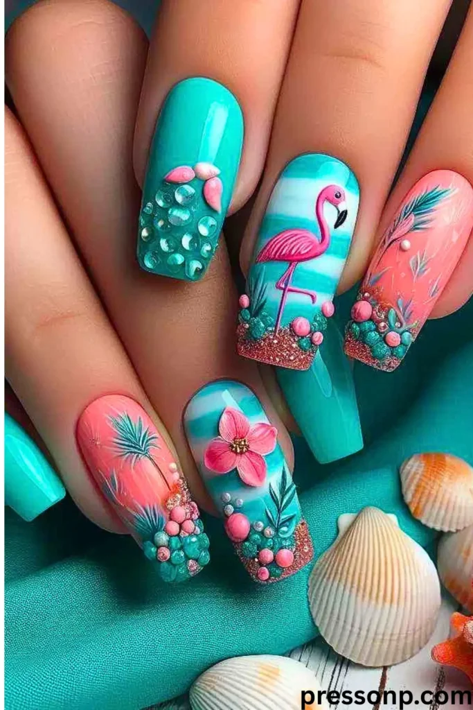 A close-up of short, glossy squoval nails with a semi-translucent soft pink base, highlighted by a thin, vibrant hot pink micro-French tip along the edges.