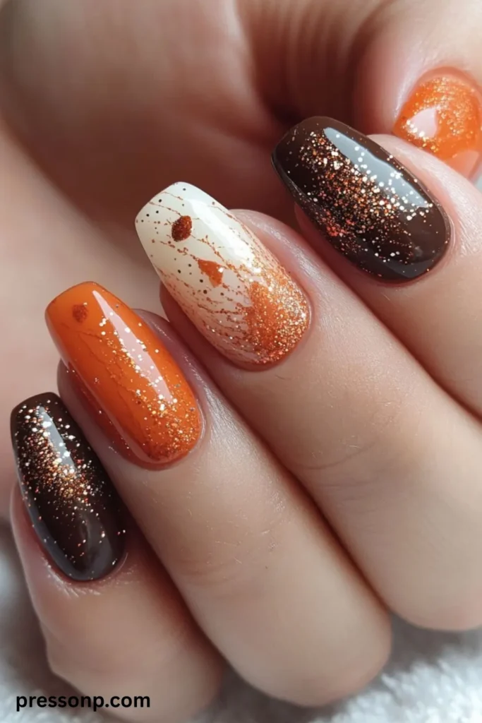 The color palette of this image actually features rich, warm autumn shades (burnt orange and chocolate brown) rather than traditional soft pastels. The descriptions below are written to capture the exact visual details while directly connecting them to your editorial topic.